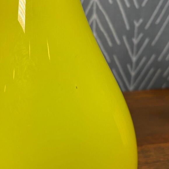 Vintage Yellow Glass Vase Hand-Blown Art Glass Sculpture Unique Home Gift - Picture 11 of 16